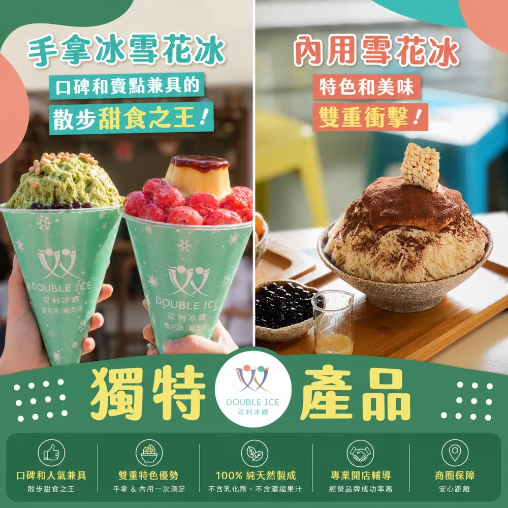 双利冰饌double ice  手作雪花冰/雪糕專賣店 加盟優勢