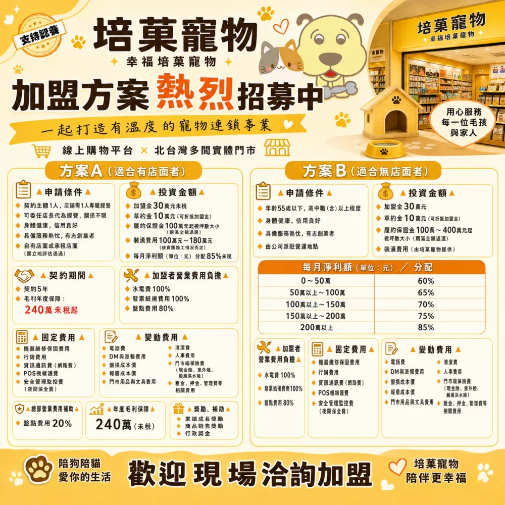 培菓寵物 加盟優勢
