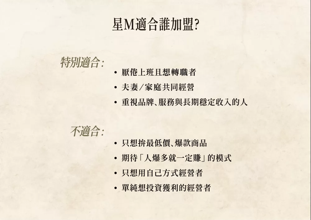 星Ｍ 輕奢時尚茶飲 加盟優勢