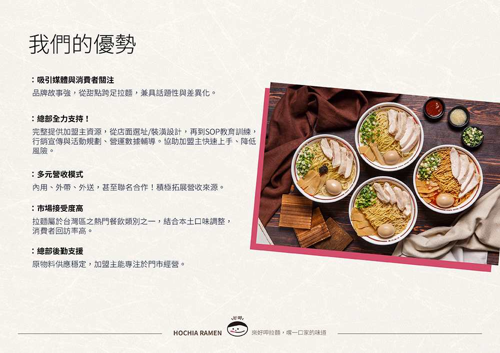 好呷拉麵 加盟優勢