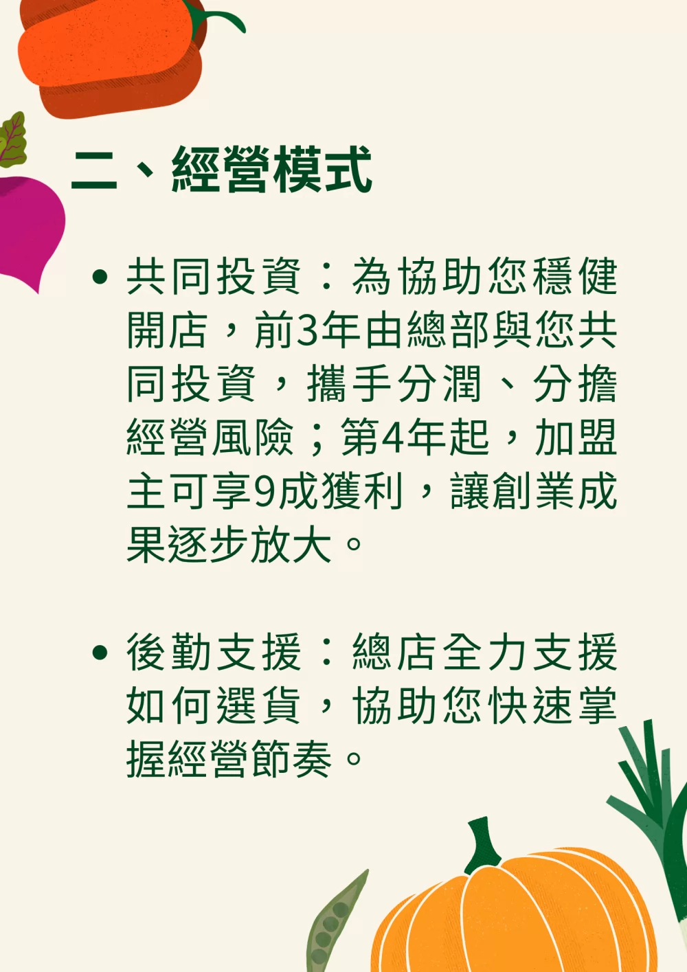 利豐蔬菜行 加盟優勢