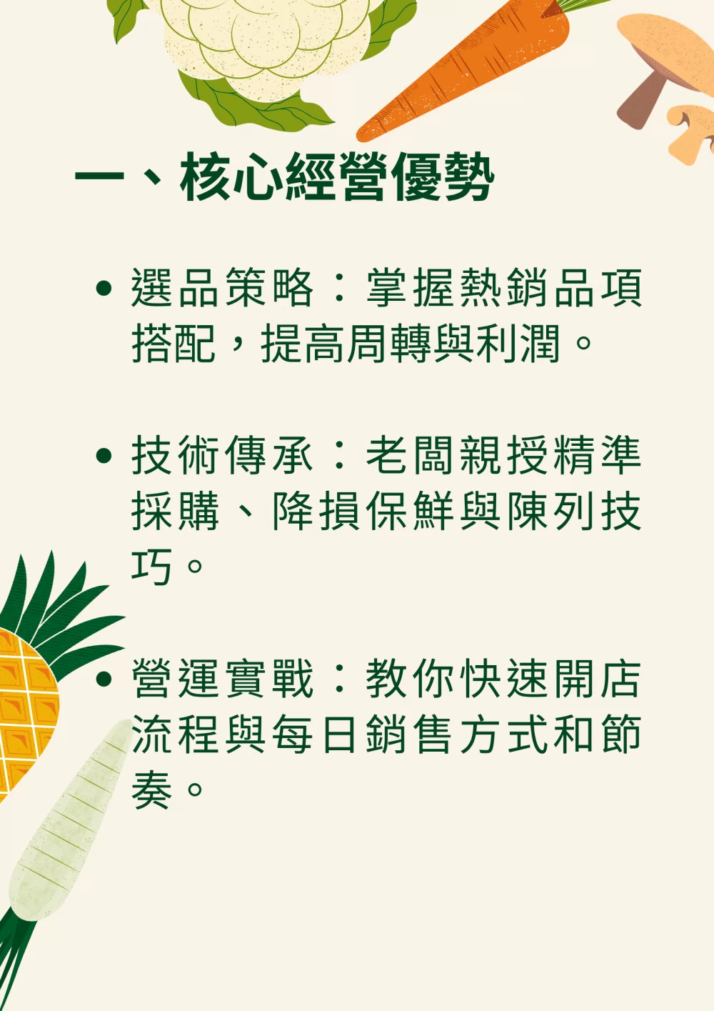 利豐蔬菜行 加盟優勢