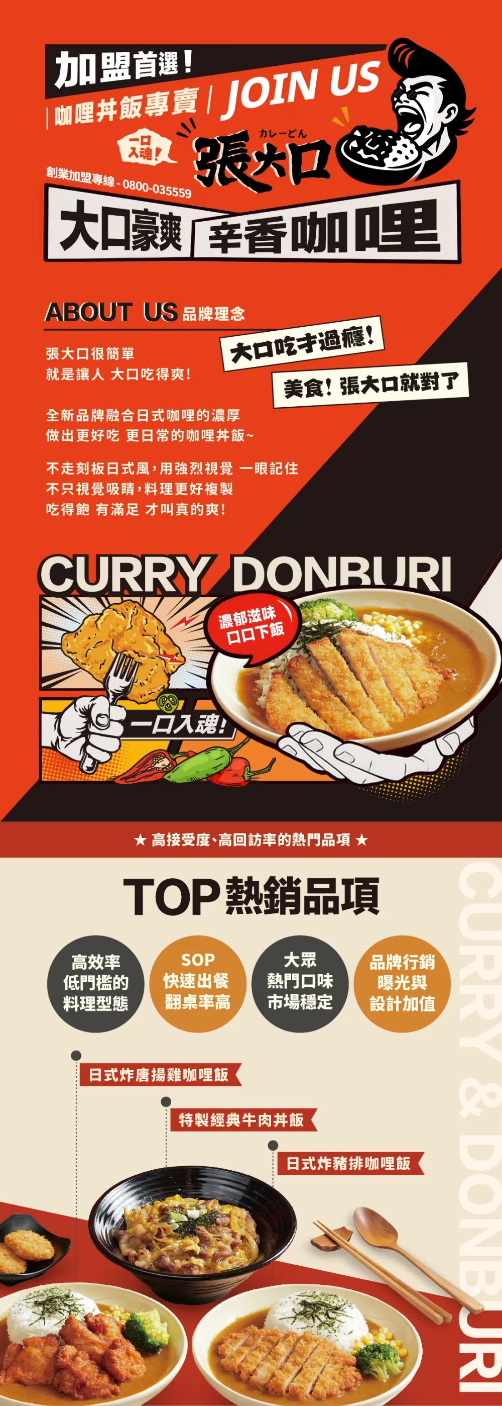 張大口日式咖喱丼飯 加盟優勢